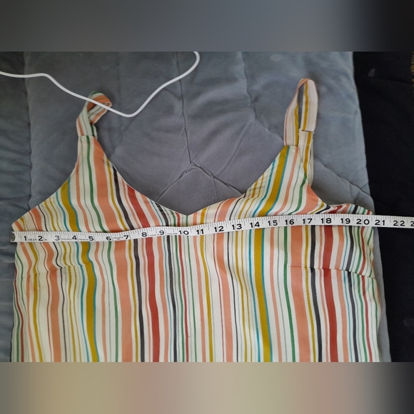 Multicolor stripped maxi chiffon dress size L - Picture 11 of 14